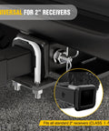 Heavy Duty 2 Inch Trailer Hitch Tightener With Anti Rattle U-Bolt And Mount Plate, Steel Construction, Matte Black Plate