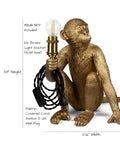 Dope Monkey Desk Lamp Modern Table Light With Resin Sitting Monkey Figurine For Living Room Bedroom Office And Dorm