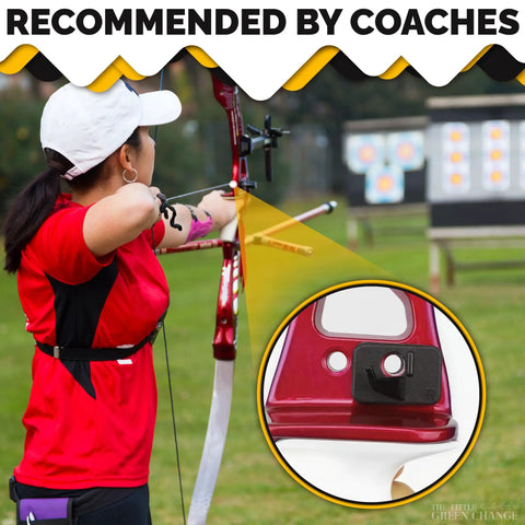 Archer using Three Pack Arrow Rest For Compound Bows And Recurve Bows Black Plastic Bow Rest shown up close