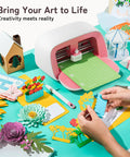 Portable DIY Vinyl Cutter Machine With Smart Cutting Tech For Crafters, Glee S501, making colorful paper crafts
