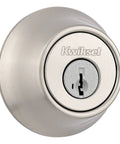 660 Series Single Cylinder Deadbolt Lock In Satin Nickel With SmartKey Rekey Security shown from front angle
