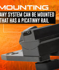 Reaper Rail Upper Assembly Picatinny Mount with 11 Degree Adjustable Cant in close-up view on an orange background
