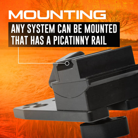 Reaper Rail Upper Assembly Picatinny Mount with 11 Degree Adjustable Cant in close-up view on an orange background