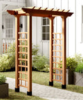 Six Pack Heavy Duty Fence Post Anchors And Ground Spikes Rock Solid 24 Inch Metal Stakes in outdoor setting with wooden trellis.