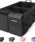 Foldable Car Trunk Organizer For SUVs And Sedans, Beefed Up Heavy Duty Construction, Four Large Compartments With Six Mesh Pockets