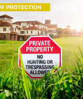 Tough As Nails 6 Pack 12 Inch Rustproof Aluminum Weather Resistant No Hunting Or Trespassing Signs For Outdoor Property Fences And Pastures Built Solid Legit Yard Markers in grass