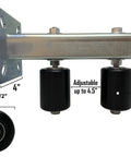 Adjustable Slide Gate Dual Guide Rollers For Sliding Gates 3 Inch Black Rear Post Bolted Bracket Mount Double UHMW Nylon
