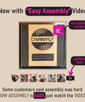 Rotating Vinyl Record Storage Box 4 In 1 Wooden Display Cube For 100 LP Records assembly video and QR code.