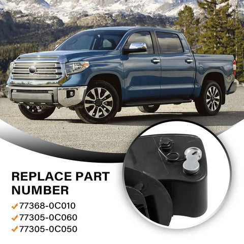 Toyota Tundra Fuel Tank Repair Kit With Gas Door Spring And Aluminum Hinge Pin, Rust Resistant Stainless Steel Door Spring, No Fuss Install, WD40 Lubricated, Easy Fit, 2007 2021 Tundra Fuel Tank Access Hardware shown with part numbers.