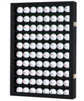80 Golf Ball Display Case Cabinet With Solid Wood Frame UV Protected Lockable Acrylic Door Wall Mounted Or Stand