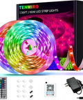 Ultra Long 130ft RGB LED Strip Lights Kit With 44 Keys Remote For Music Sync And Color Changing Mood Lighting Two 65ft Rolls For Bedroom Kitchen Living Room And Home Decor box with accessories