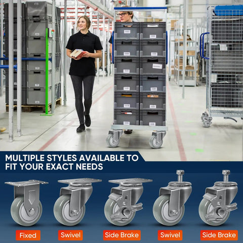 Heavy Duty Hauler With Ball Bearing Swivel And Hella Smooth Polyurethane Tread For Industrial And Home Use 3 Inch Top Plate Casters Set Of 4 Moving Gear showcased in use.
