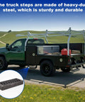 Beefy Tire Mounted Tractor Step With Non Slip Grip For Farm Rig, Trailer And Pickup Work Truck, Heavy Duty Steel Platform 12 X 4.75 Inch