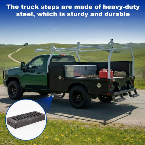 Beefy Tire Mounted Tractor Step With Non Slip Grip For Farm Rig, Trailer And Pickup Work Truck, Heavy Duty Steel Platform 12 X 4.75 Inch