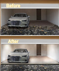 Before and after using Garage Door Bottom Seal Weather Stripping Kit, 10 Ft Rubber Threshold Seal with adhesive and sealants