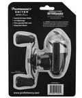 Sniper Economy Micro Spincast Reel With Clam Pack And Stainless Steel Cone, Lightning 6.2:1 Gear Ratio, 25 IPT on packaging