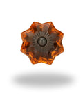 Amber Crystal Knob Set For Cabinets And Drawers By Perilla Home Handmade Vintage Glass Cabinet Hardware star-shaped amber knob