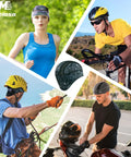 Cooling Skull Cap Helmet Liner With Neck Extension Sun Protection Stay Cool Breathable Mesh Sweat Cap for Hard Hats shown in outdoor use