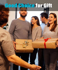 Group of people exchanging gift-wrapped presents, labeled as a good choice for gift.