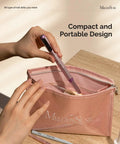 Compact Cordless Nail Drill With 30000 Rpm Motor Pen Shape Handle for quick acrylic shaping in a portable pouch.