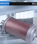 Industrial Exhaust Silencer for 3/4 NPT male interface fits air compressors dryers vacuum pumps and pneumatic equipment lowers noise.