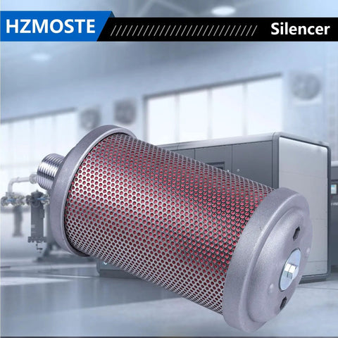 Industrial Exhaust Silencer for 3/4 NPT male interface fits air compressors dryers vacuum pumps and pneumatic equipment lowers noise.