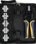 6 In 1 Ratchet Crimping Tool Kit With Interchangeable Dies For Heat Shrink, Insulated And Non Insulated Ferrule Open Barrel Connectors