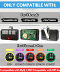 Compatibility chart for Two Pack Replacement Garage Door Opener Remote For Most 1993 Present Openers With 893LM 893Max 891LM