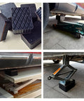Shop Grade Nylon Reinforced Rubber Lift Blocks provide rock solid 8000 lb chassis support under vehicles during maintenance tasks.