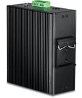 Heavy Duty Industrial PoE Plus Plus Switch With Eight Two Point Five G PoE Ports And One Ten G SFP Port, black design, DIN Rail