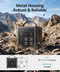 Keep All Your Gear Juiced During Your Latest Adventure With This Hella Reliable Portable Power Station Featuring 640Wh Capacity And 600W Output, robust metal housing on rocky terrain.