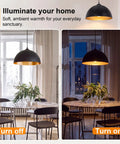 Esfos 11.8" Black and Gold Pendant Lights Kitchen Island in a dining room, showcasing adjustable height and vintage design.