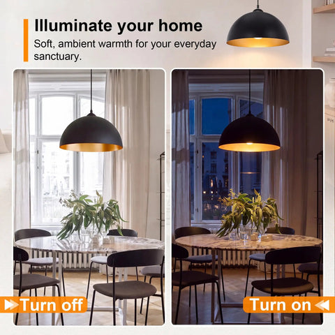 Esfos 11.8" Black and Gold Pendant Lights Kitchen Island in a dining room, showcasing adjustable height and vintage design.