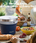 7 Liter Insulated Ice Bucket With Lid, Scoop And Tongs, Vacuum Sealed Stainless Steel Keeps Ice Cold For 48 Hours, picnic setting