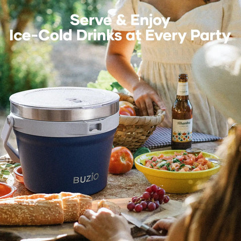 7 Liter Insulated Ice Bucket With Lid, Scoop And Tongs, Vacuum Sealed Stainless Steel Keeps Ice Cold For 48 Hours, picnic setting