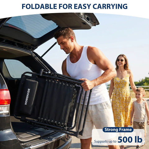 Man loading Oversized Zero Gravity Lounge Chair 33 Inch XXL Outdoor Recliner With Removable Cushion into a car trunk