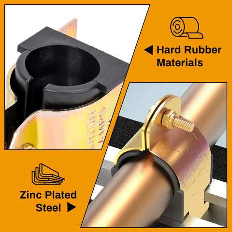 Solid Rubber Cushion Strut Clamp Half Inch Outer Diameter For Copper Pex And Cpvc Piping 10 Pack Zinc Plated Steel Pipe Bracket With Heat Resistant Liner To Knock Out Loud Plumbing Buzz And Stop Boring Line Vibration Fast On Any Residential Upgrade