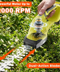 2 In 1 Cordless Hedge Trimmer Kit With 2 Batteries And Charger For Lawn Edges And Shrub Shaping in use in garden
