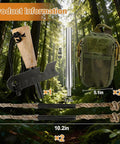 Go To Fire Starter Kit For Hiking And Camping with magnesium rod ferro rod, steel striker, blowpipe, wicks, bag, forest background
