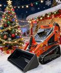 Compact Track Loader With 43.8 Inch Bucket, Stand On Skid Steer, 23HP Hydraulic Drive in festive Christmas setting