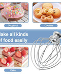Stainless Steel 6-Wire Whip Attachment for Tilt-Head Stand Mixers Replacement K45SS Compatible with doughnuts, cookies, and cake