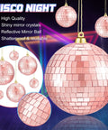 Bulk 50 Pieces Rose Gold Foam Mirror Disco Balls Set For Hanging Party Decor And Home Club Vibe Reflective Orb Ornaments