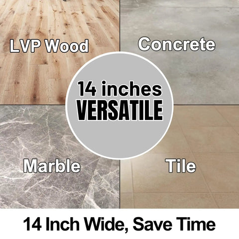 Versatile 14 inch wide brush for LVP wood, concrete, marble, and tile. Part of 2.5 Inch Shop Vac Attachment Kit.