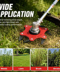 Heavy-Duty 6-Tooth Brush Cutter Blade For Yard Machines And Lawn Tractors Made From Durable Heat Treated 65Mn Steel in action cutting grass.