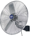 Beefy Deluxe Wall Mount Fan 30 Inch Diameter With Fixed And Oscillating Head 3 Speed 10000 CFM At 1100 RPM Half HP Tilting Head Indoor Use Only Space Saving Industrial Grade Air Circulator For Offices Docks Kitchens Gyms