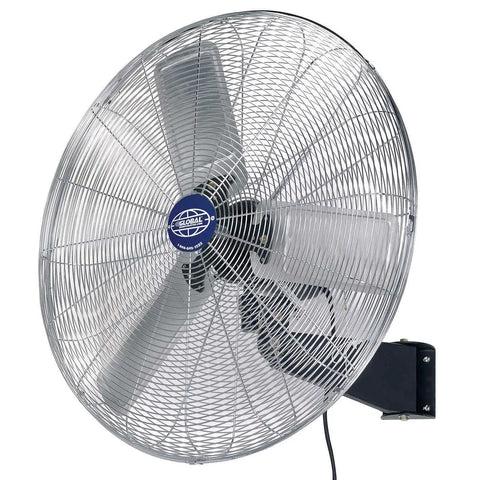 Beefy Deluxe Wall Mount Fan 30 Inch Diameter With Fixed And Oscillating Head 3 Speed 10000 CFM At 1100 RPM Half HP Tilting Head Indoor Use Only Space Saving Industrial Grade Air Circulator For Offices Docks Kitchens Gyms