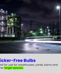 Night view of industrial area with street lighting showcasing Mega Bright 125W LED Corn Cob Bulb With 15000 Lumens 5000K Daylight