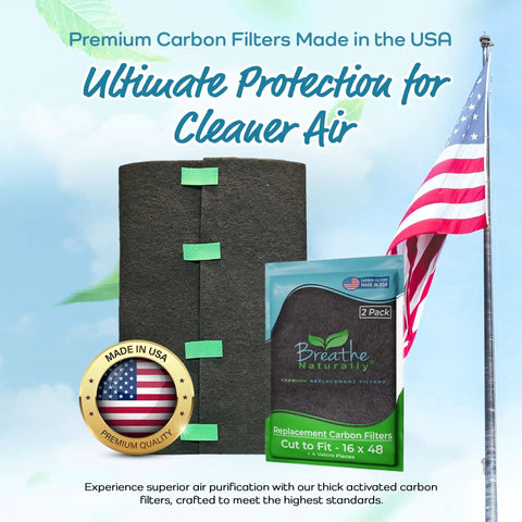 Universal Activated Carbon Air Filter Sheet For Air Purifiers And Vents Charcoal Odor Control 16x48 Inches Pack Of 2 Made In USA