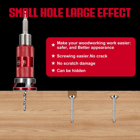 Tough As Nails TCT Alloy Countersink Drill Bit Set With Adjustable Depth Stop Collar for precise woodworking image.