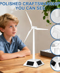 Child and Solar Powered Windmill Kit for Desk and Home Decor, Rotating Wind Turbine Model, DIY Solar Energy Science Tool